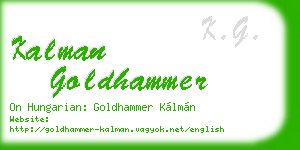 kalman goldhammer business card